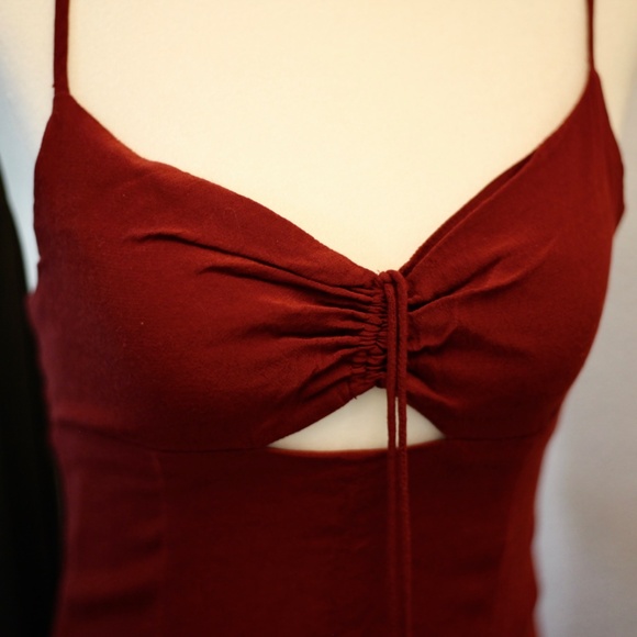 Cotton Candy Red Spaghetti Strap Mini Dress - Picture 2 of 7